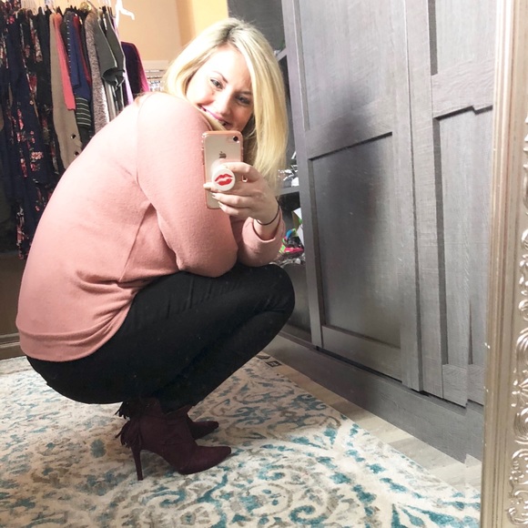 🚨🎈LAST DAY! Size 5.5 Maroon Lace up booties - Picture 3 of 3