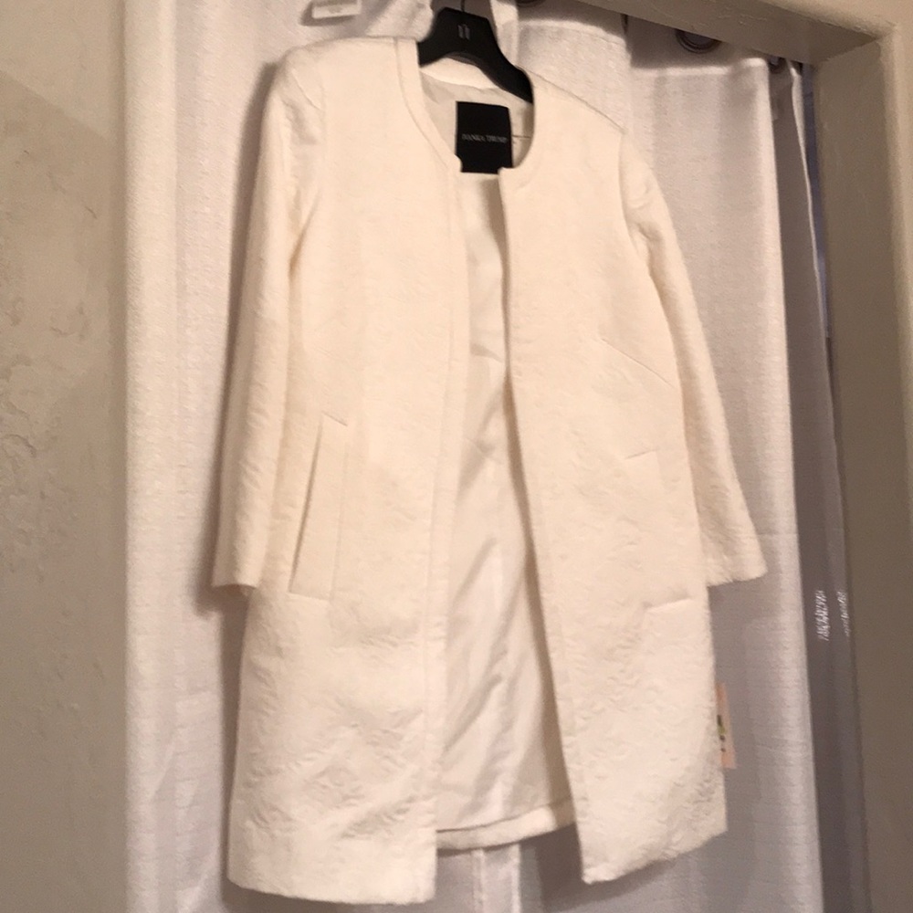 Ivanka Trump Embroidered White Topper Coat