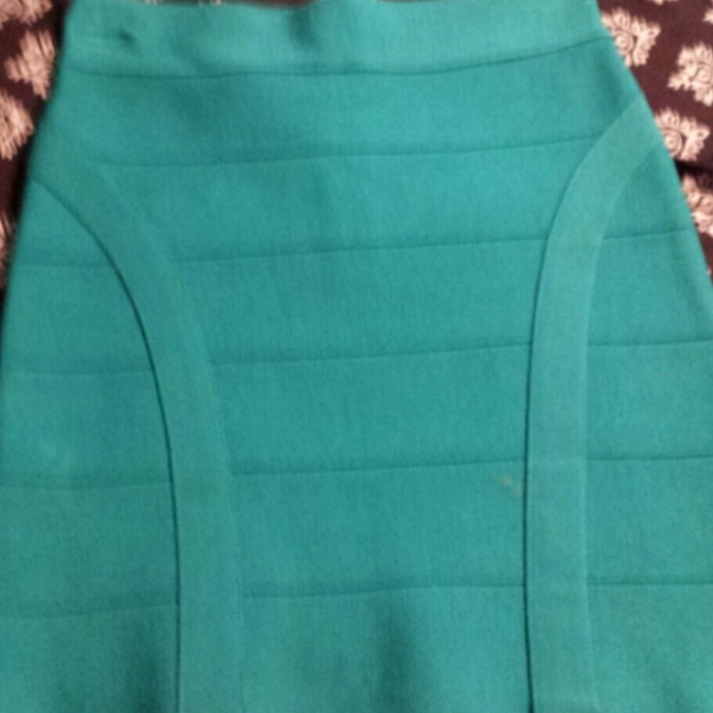 bebe body con skirt teal turquoise zipper