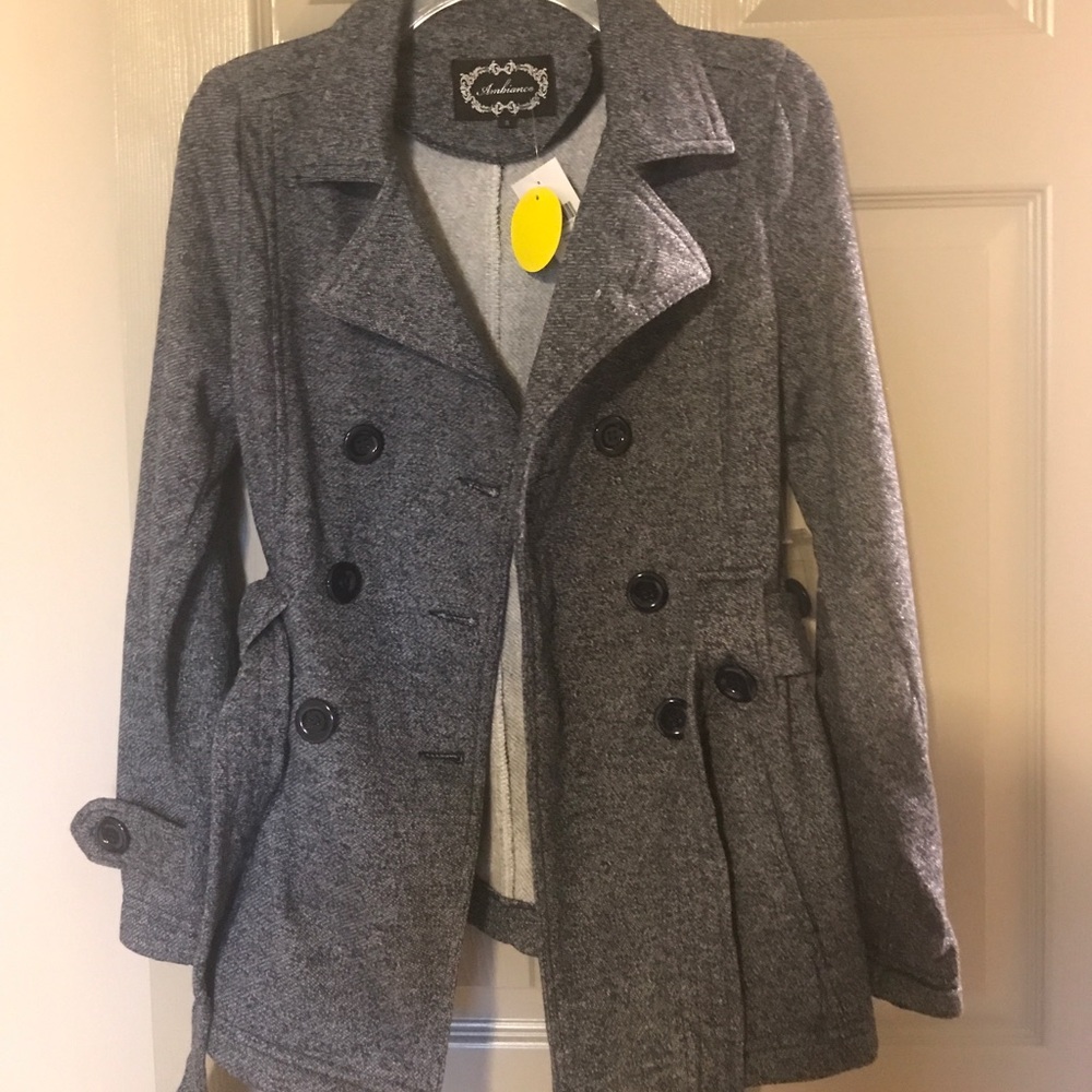 Women’s blue melange pea coat