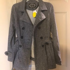 Women’s blue melange pea coat