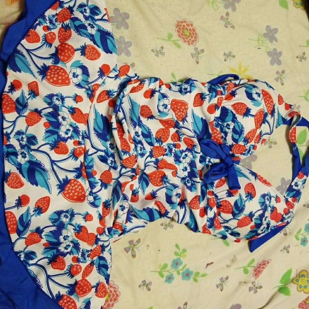 Strawberry one piece bathing suit