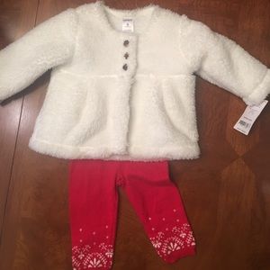 NWT-Carter’s Two Piece White Jacket With Red Tight