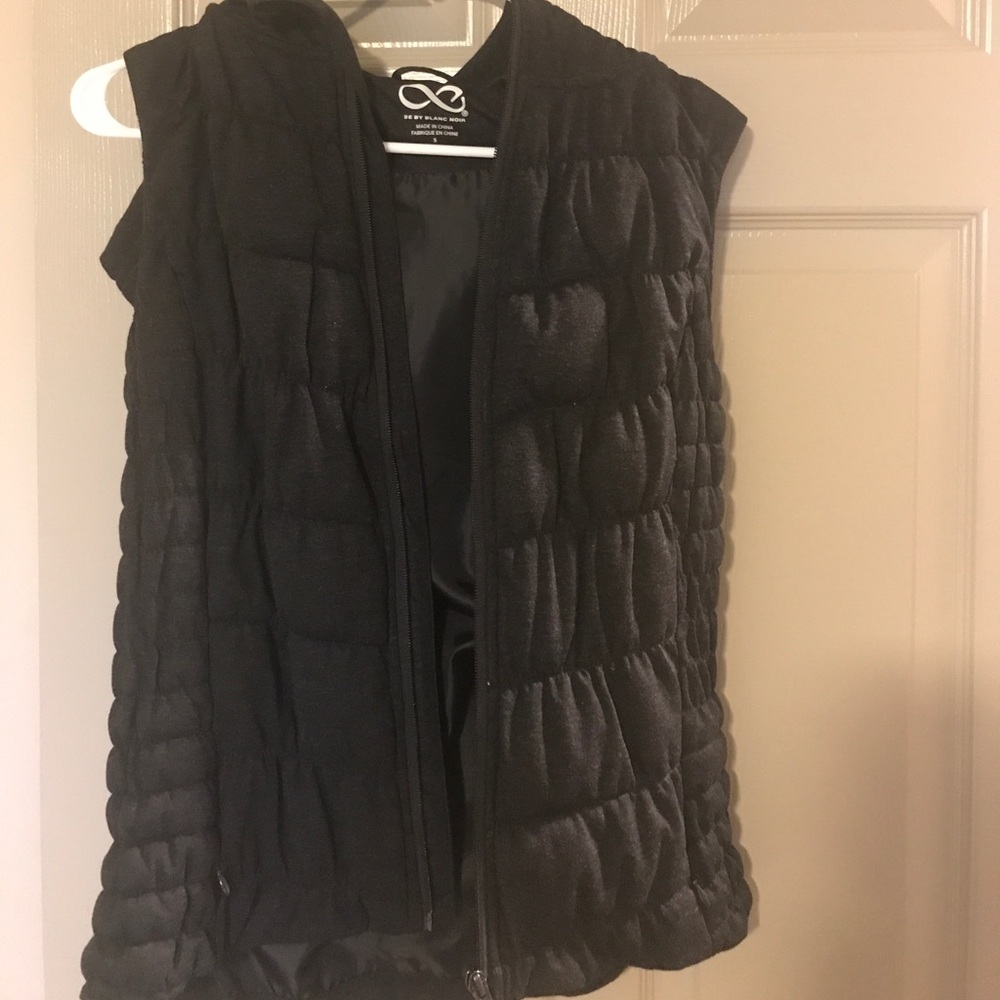 Black thermal vest with hood