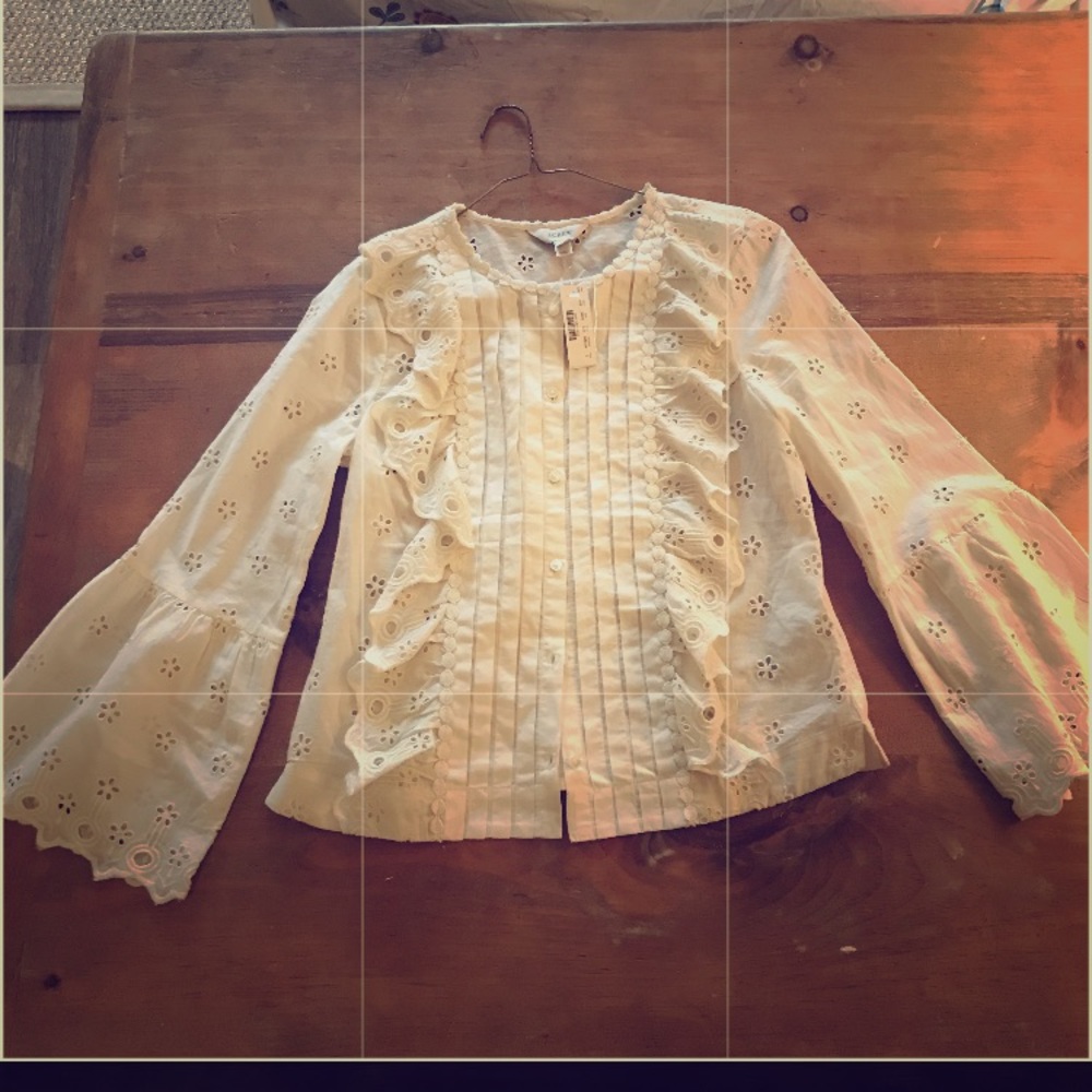 J.Crew Factory blouse w/ eyelet ruffle detail