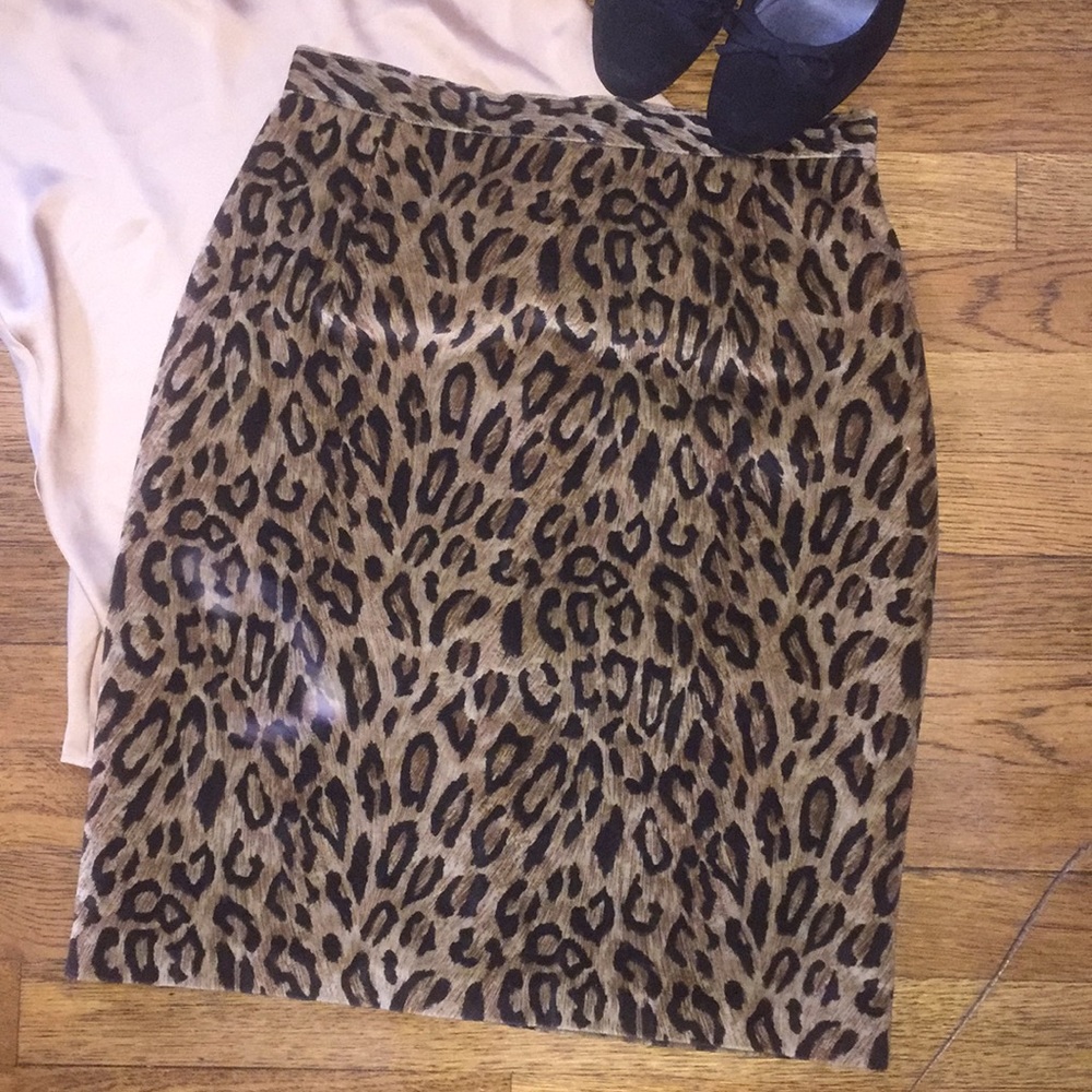 Leopard velvet/velour Midi Pencil Skirt