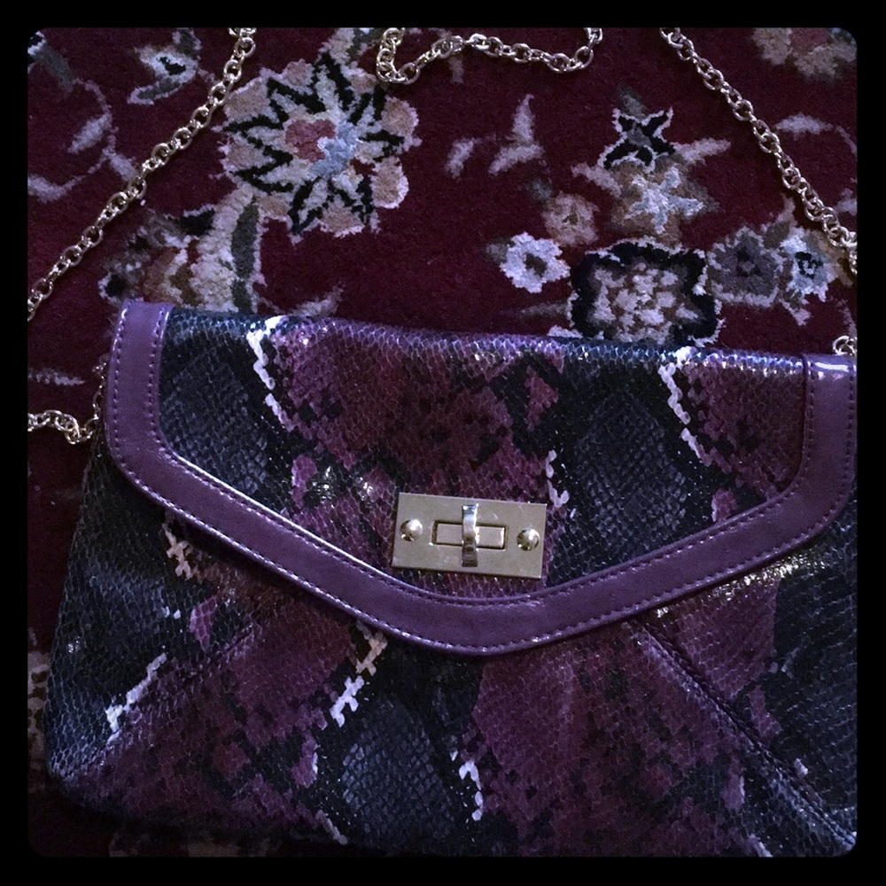 Purple snake skin Aldo Bag