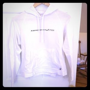 White Abercrombie hoodie, brand new condition MED