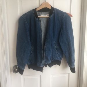 American Apparel Denim Bomber Zip Up