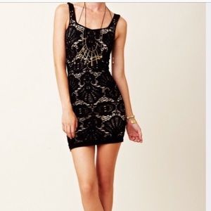 Free people Black mesh bodycon dress