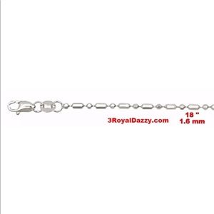 white gold layered over silver  chain 1.6mm 18"