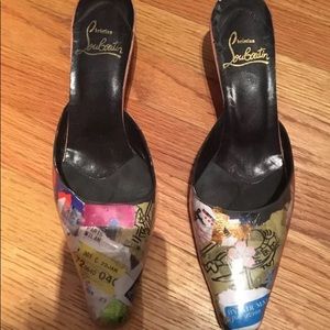Loubouton Size 8 Collage 2.5” Kitten Heels
