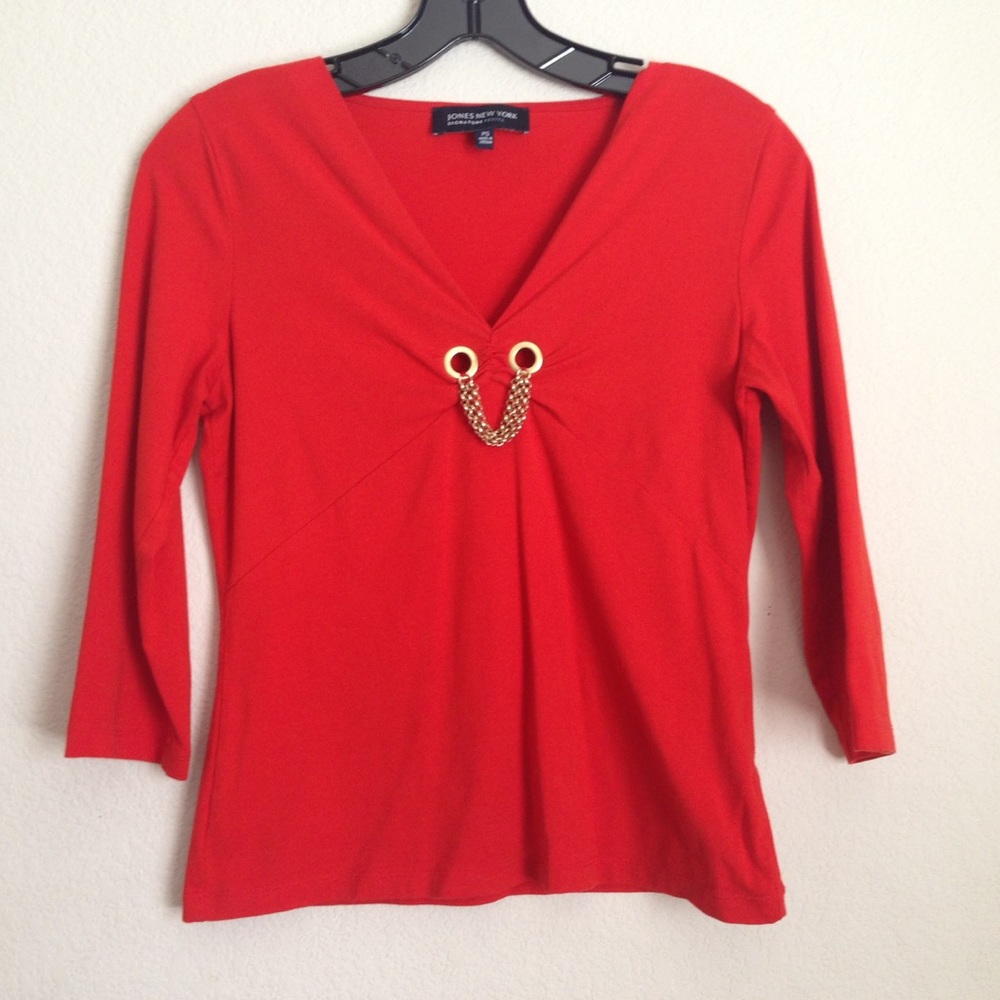 Jones New York coral color Top