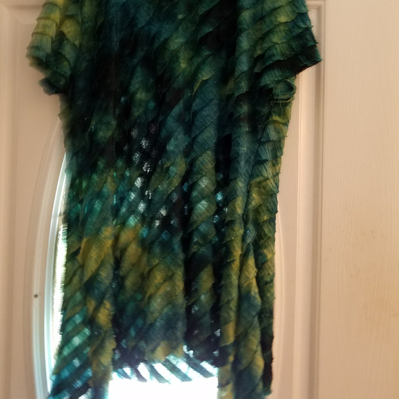 Nue Option Layered Top Turquoise Bluish Beaded Top - Picture 7 of 7