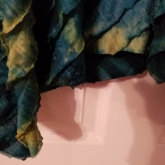 Nue Option Layered Top Turquoise Bluish Beaded Top - Picture 5 of 7