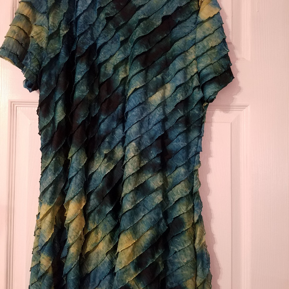 Nue Option Layered Top Turquoise Bluish Beaded Top - Picture 3 of 7
