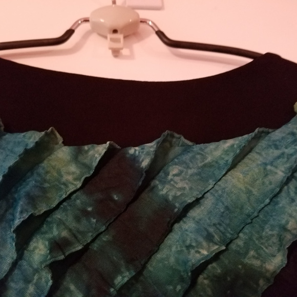 Nue Option Layered Top Turquoise Bluish Beaded Top - Picture 4 of 7