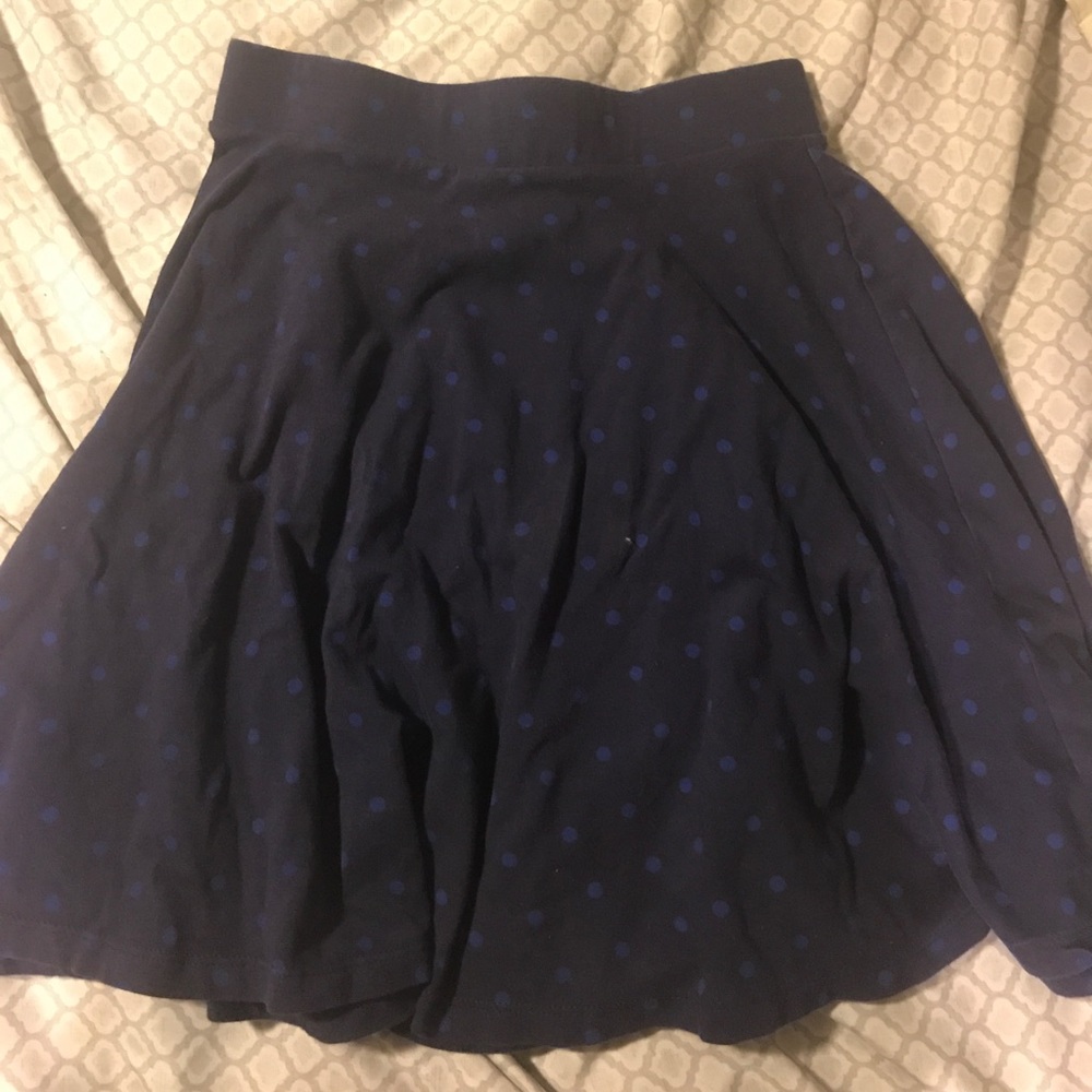 Blue polka dot skater skirt