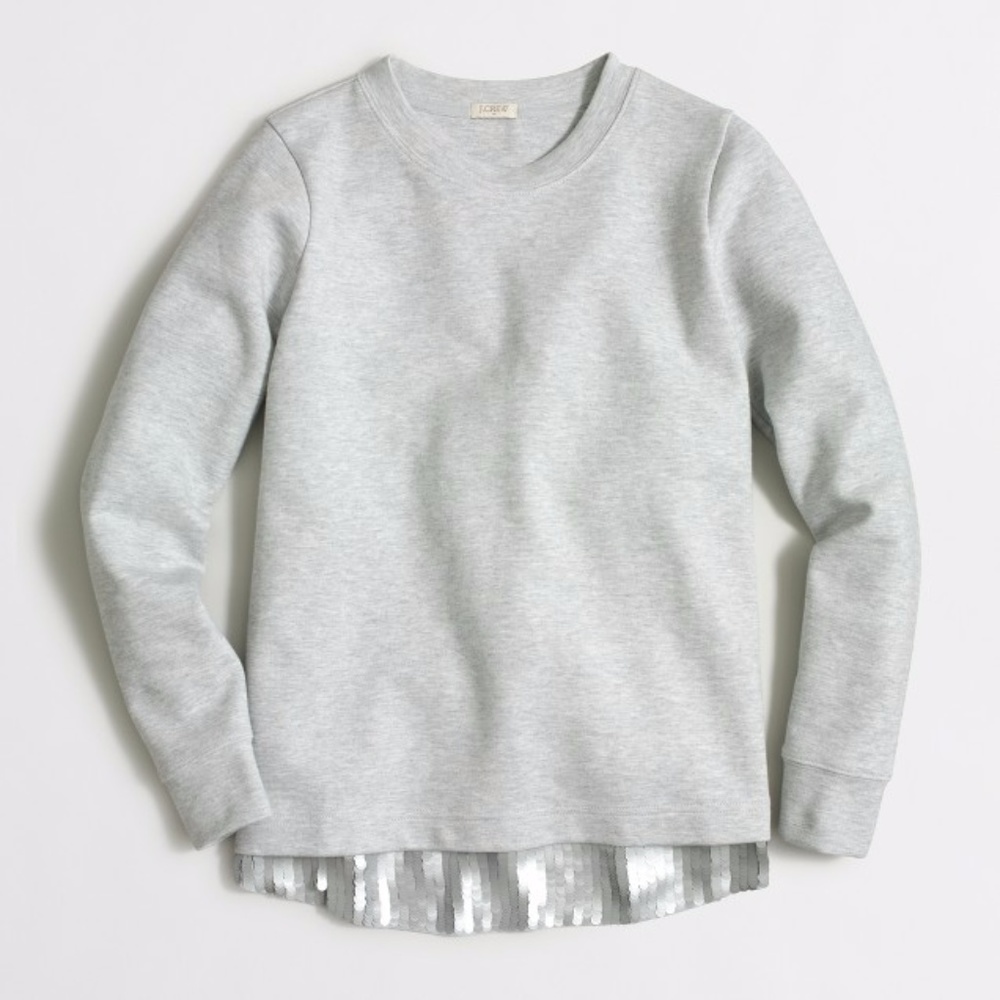 J.Crew Factory Sequin-Trim Sweatshirt