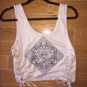 Kendall & Kylie suede lace up tank top