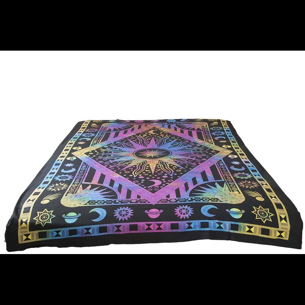 Twin Tie-Dye Universe Mandala Tapestry Bohemian