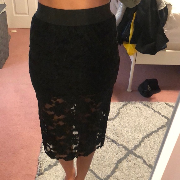 Free People black lace skirt - Picture 4 of 5