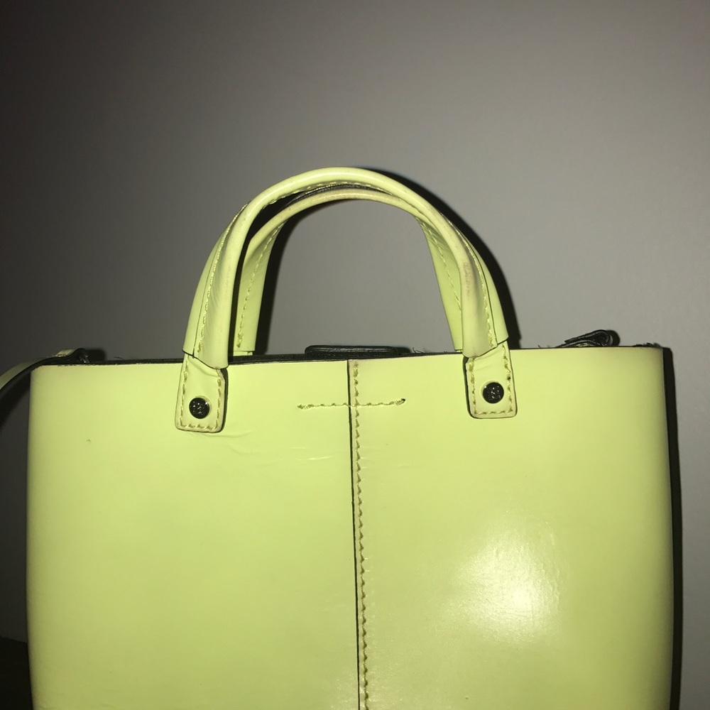BCBG neon Yellow Sienna tote