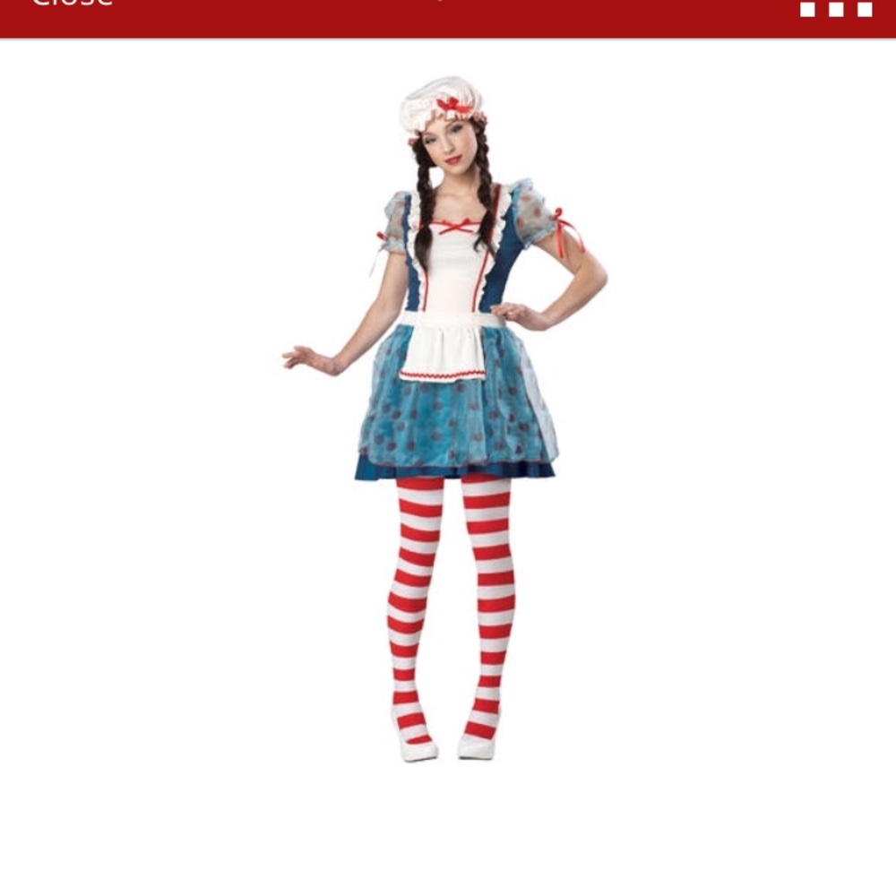 NWOT women’s rag doll costume. Junior 3/5 or small