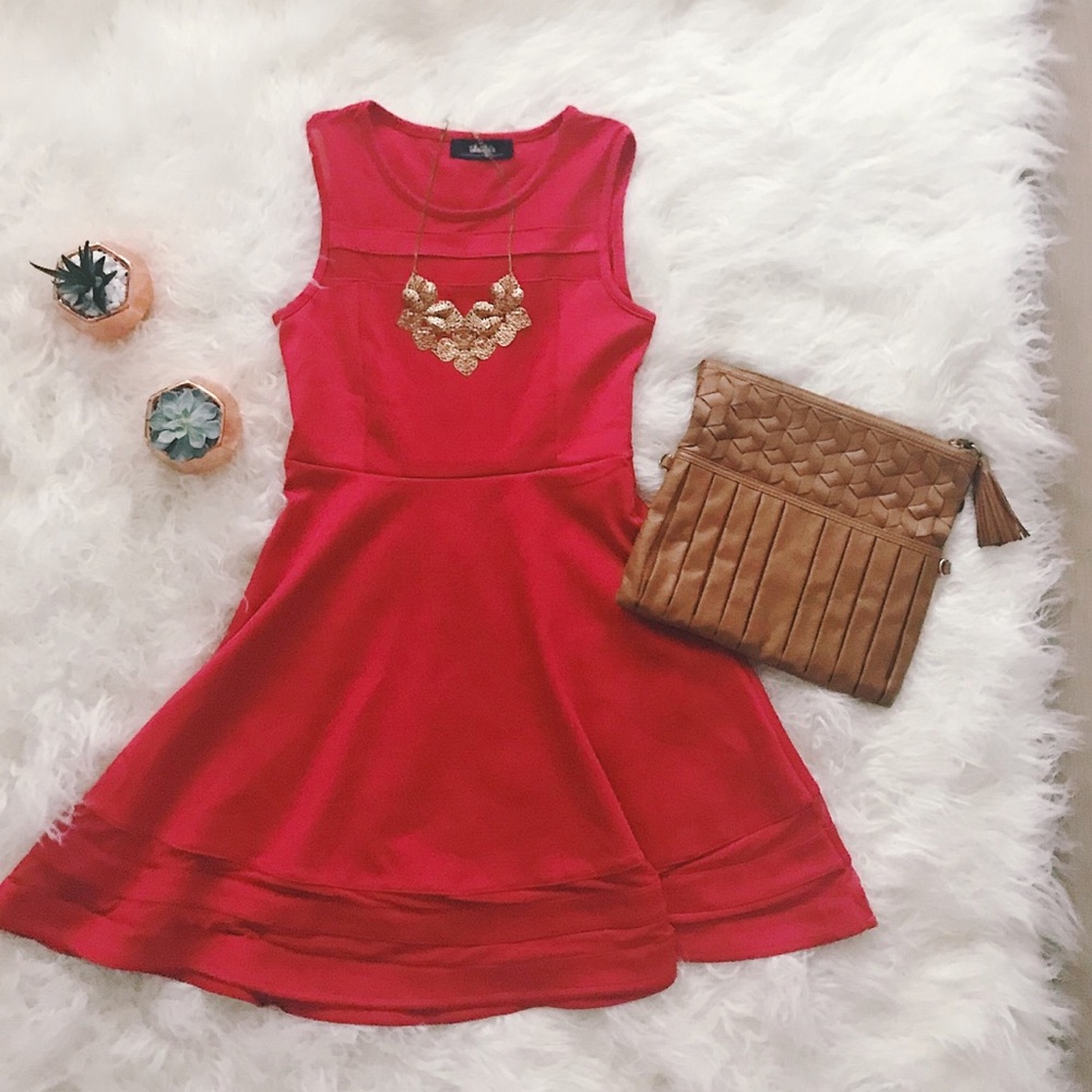 Lulu's Red Skater Dress