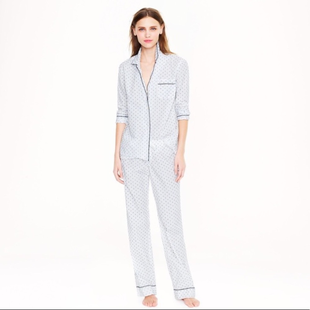 J.Crew End On End Pajama Set in Swiss Dot