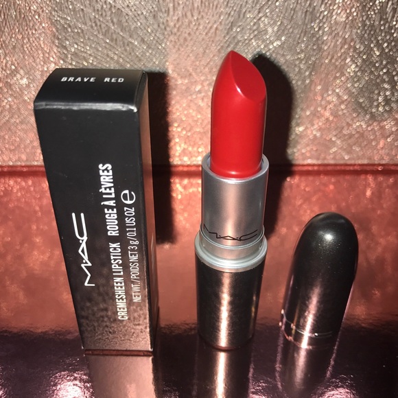 mac brave red lipstick