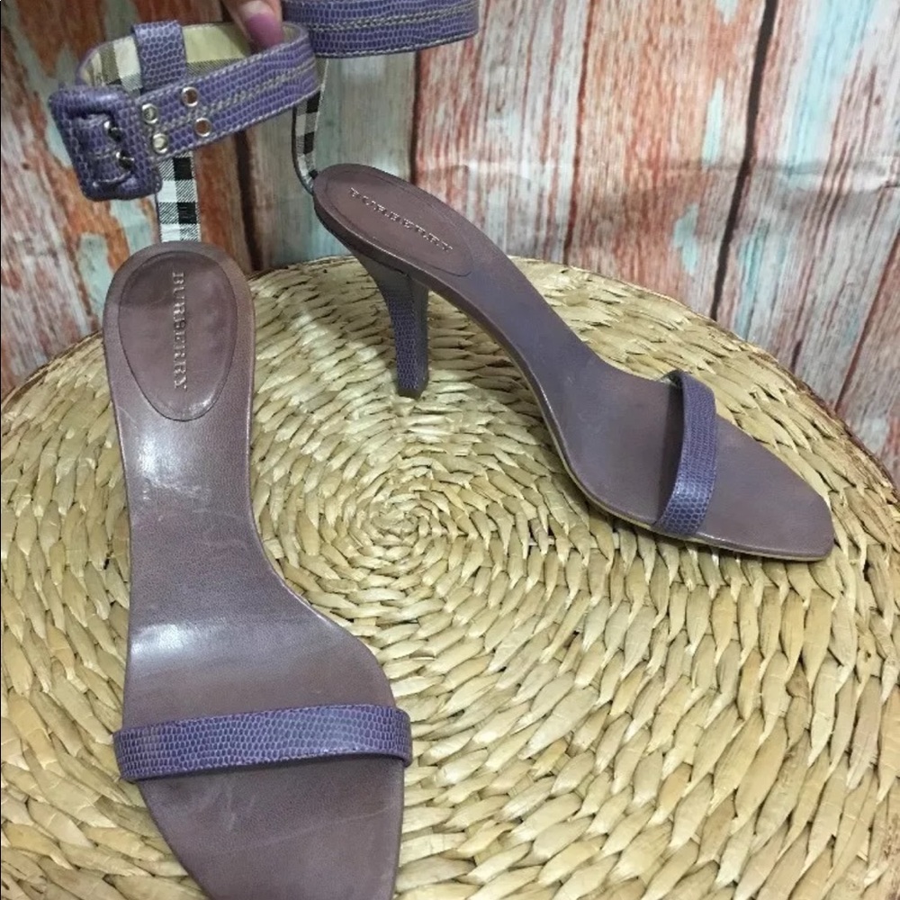 BURBERRY Purple Leather Heels Women Size EU38½