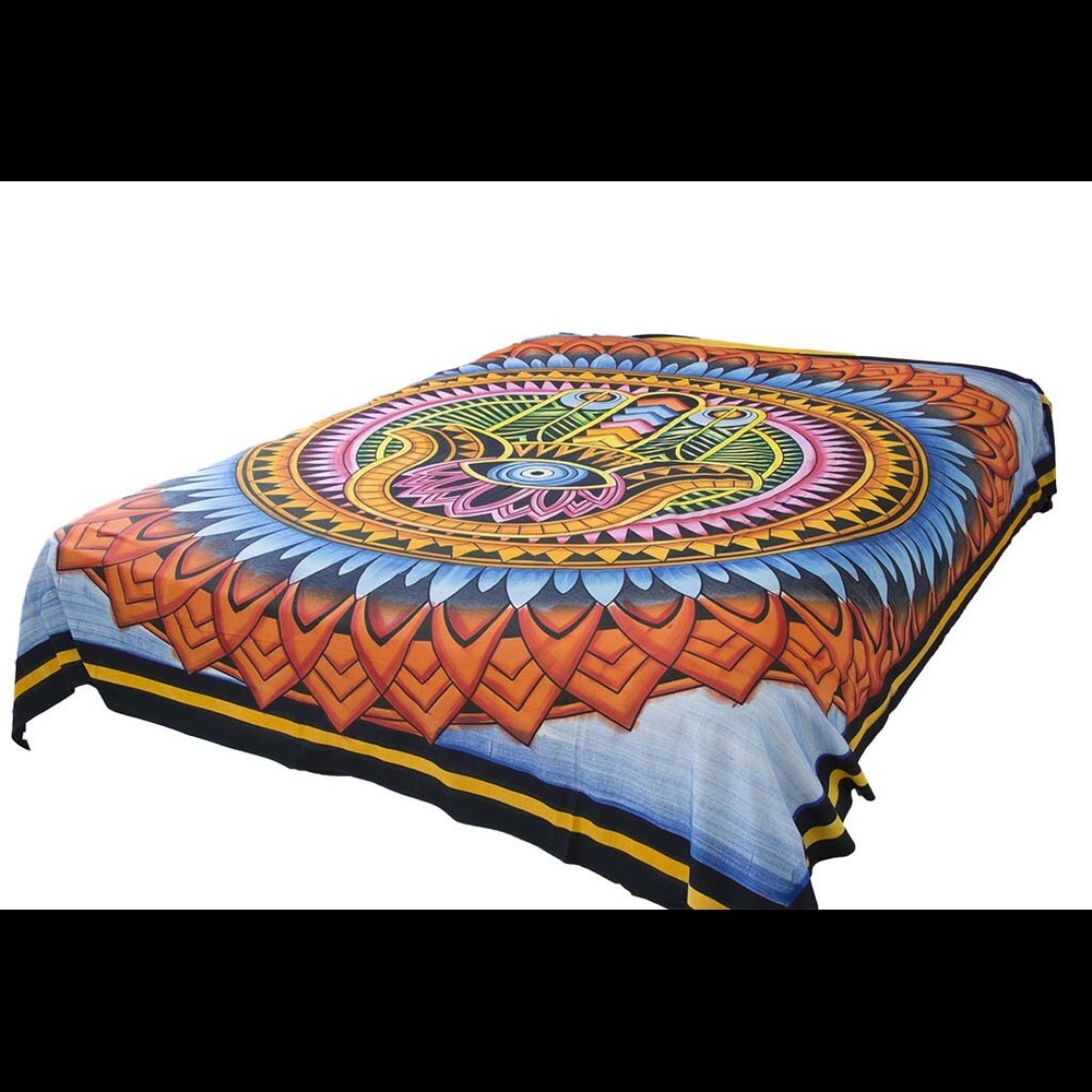 Queen Hippie Blue Healing Mandala Bohemian Decor