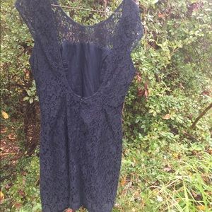 Backless navy blue dress