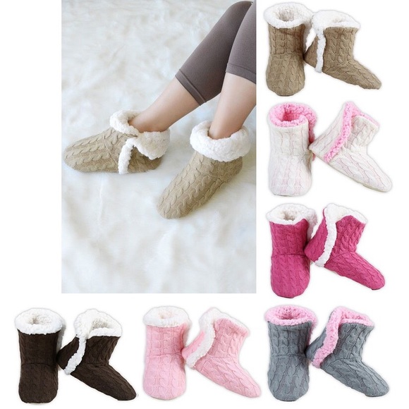 Gray Cozy Lounge Booties - Picture 2 of 4