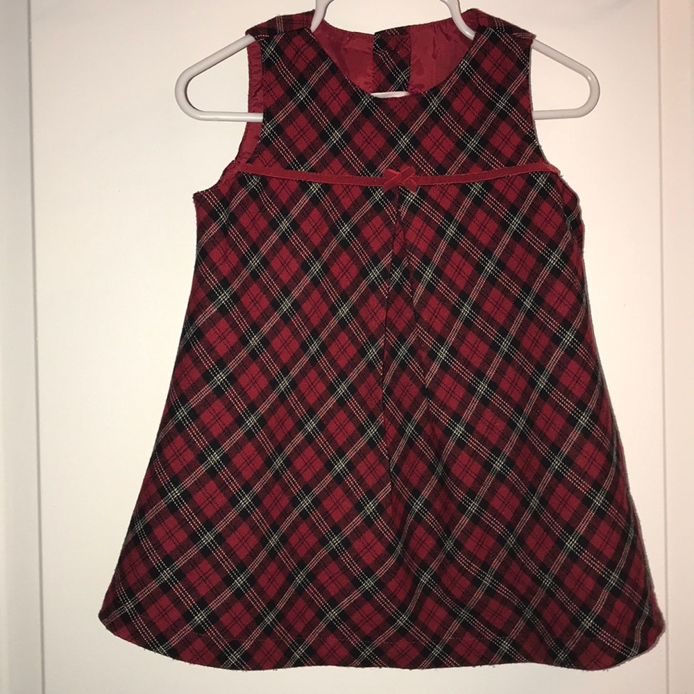 Old navy baby cute plaid holiday dress 6-12 months