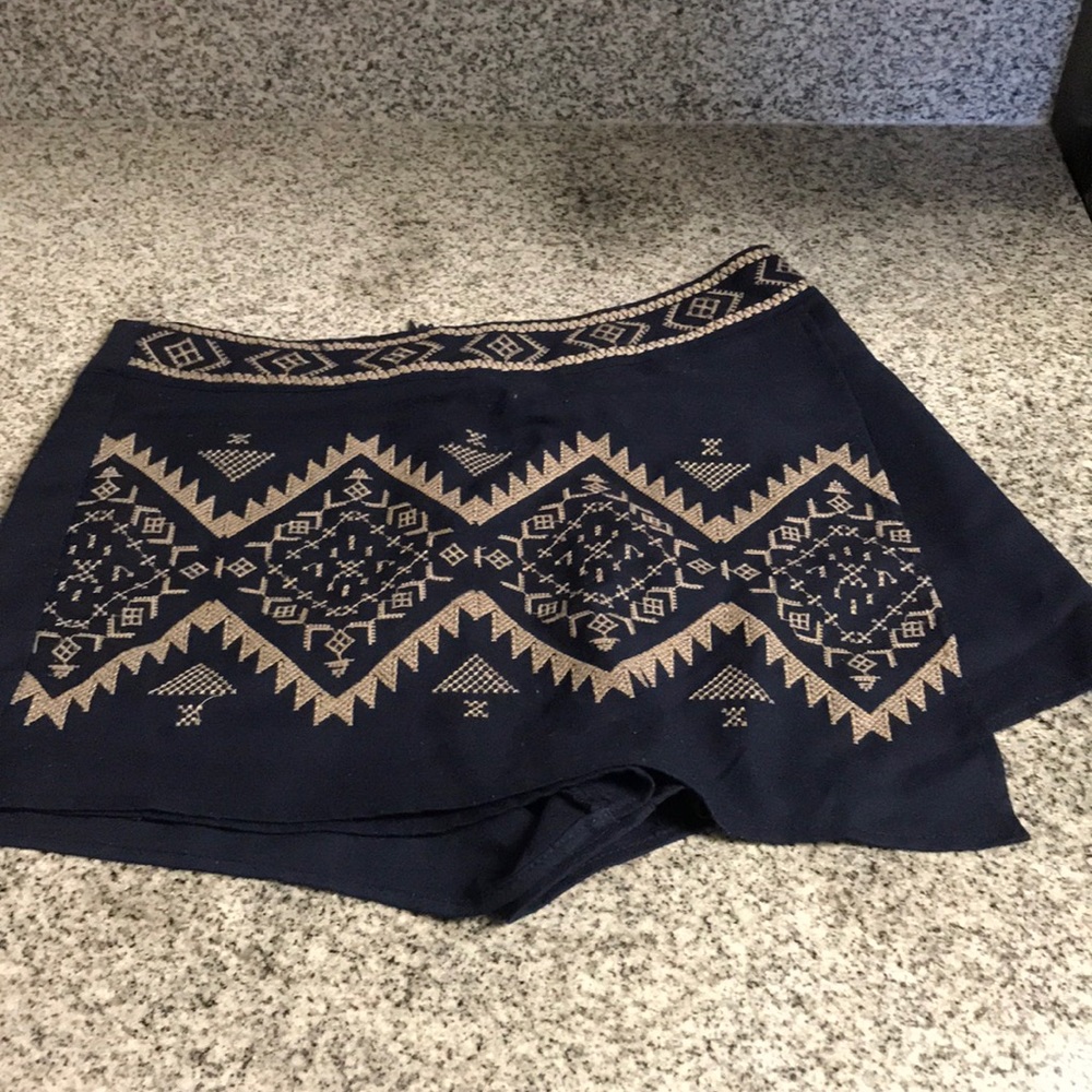 tribal asymmetrical skort style shorts