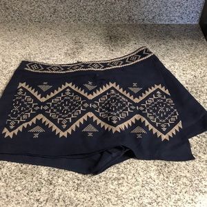 tribal asymmetrical skort style shorts
