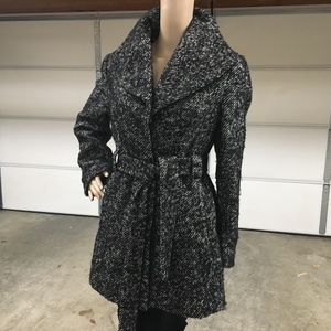 Calvin Klein wool black coat size 8