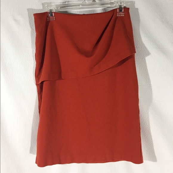 CAbi Dresses & Skirts - CAbi Draped Front Burnt Orange Pencil Skirt