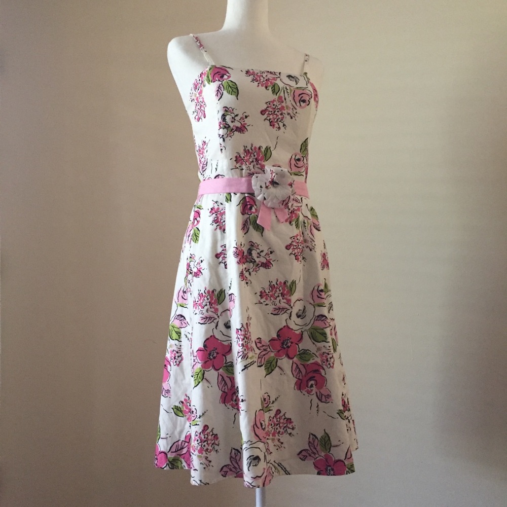 LOFT Fit & Flare Ivory Dress