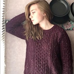 Merona Purple Cable Knit Sweater