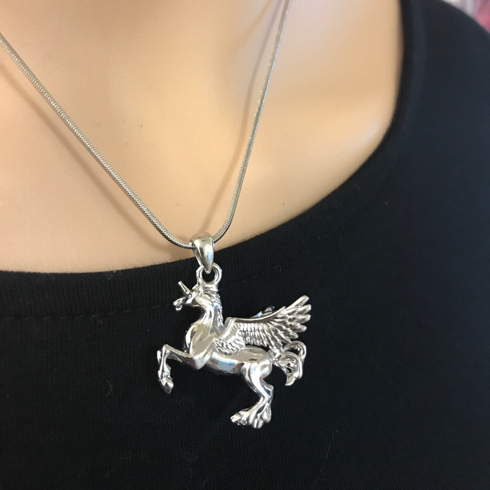 Silver Short Pegasus Necklace