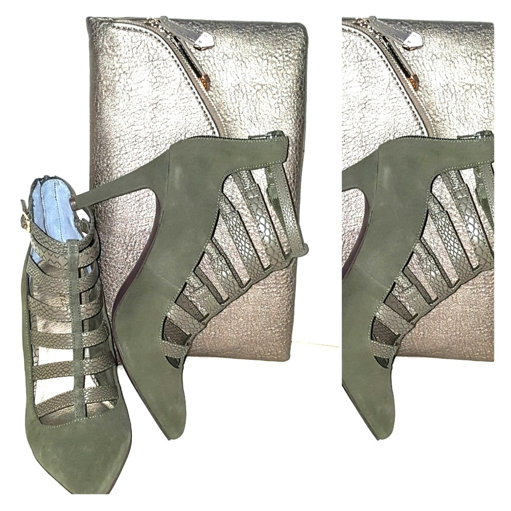 🎈SALE🆕 Suede Leather&Snakeskin Bootie/Bag Bundle