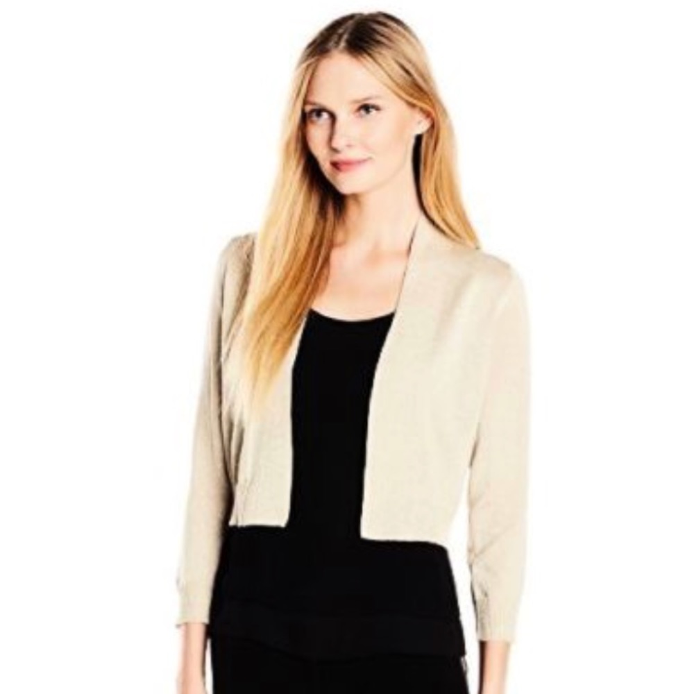 Calvin Klein Gold Cardigan Lurex Shrug