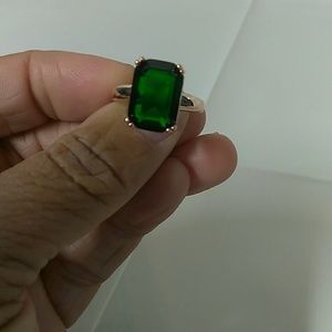 3Ctw,  Green Topaz Ring