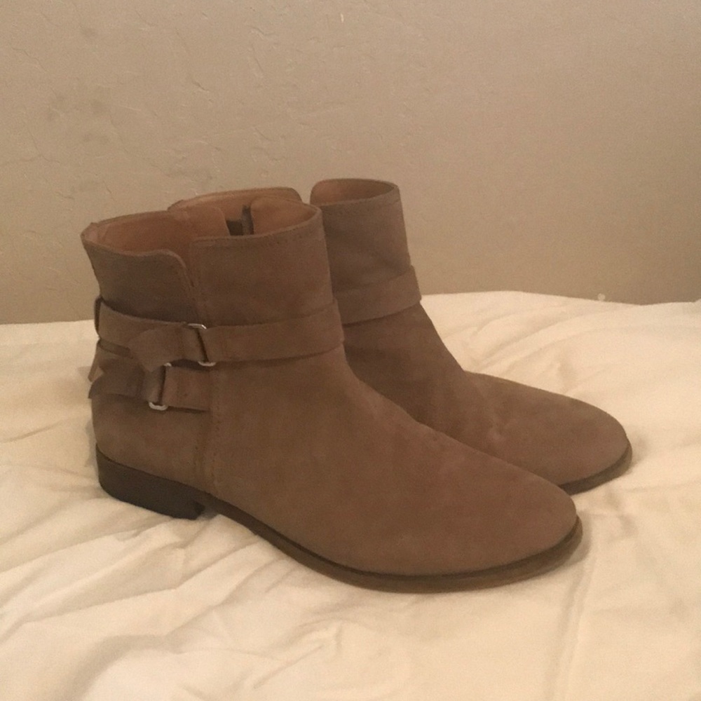 Franco Sarto Leather Ankle Boot in Desert Khaki