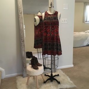 Angie patterned trapeze dress