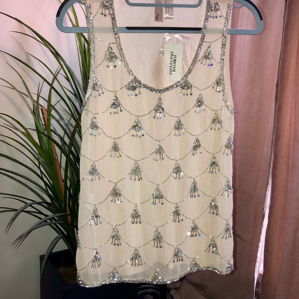 Sequin embellished tank top, new with tags