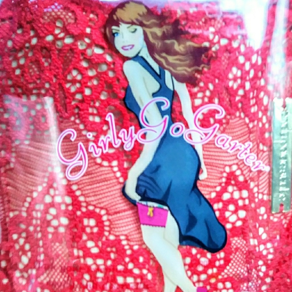Girly Go Garter GGG Red Lace Garter ID Phone